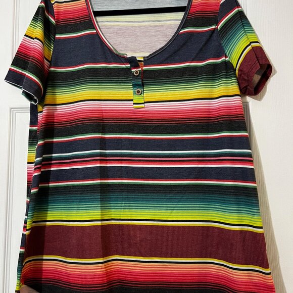 Multi Color Stripe Top XL - Picture 1 of 10
